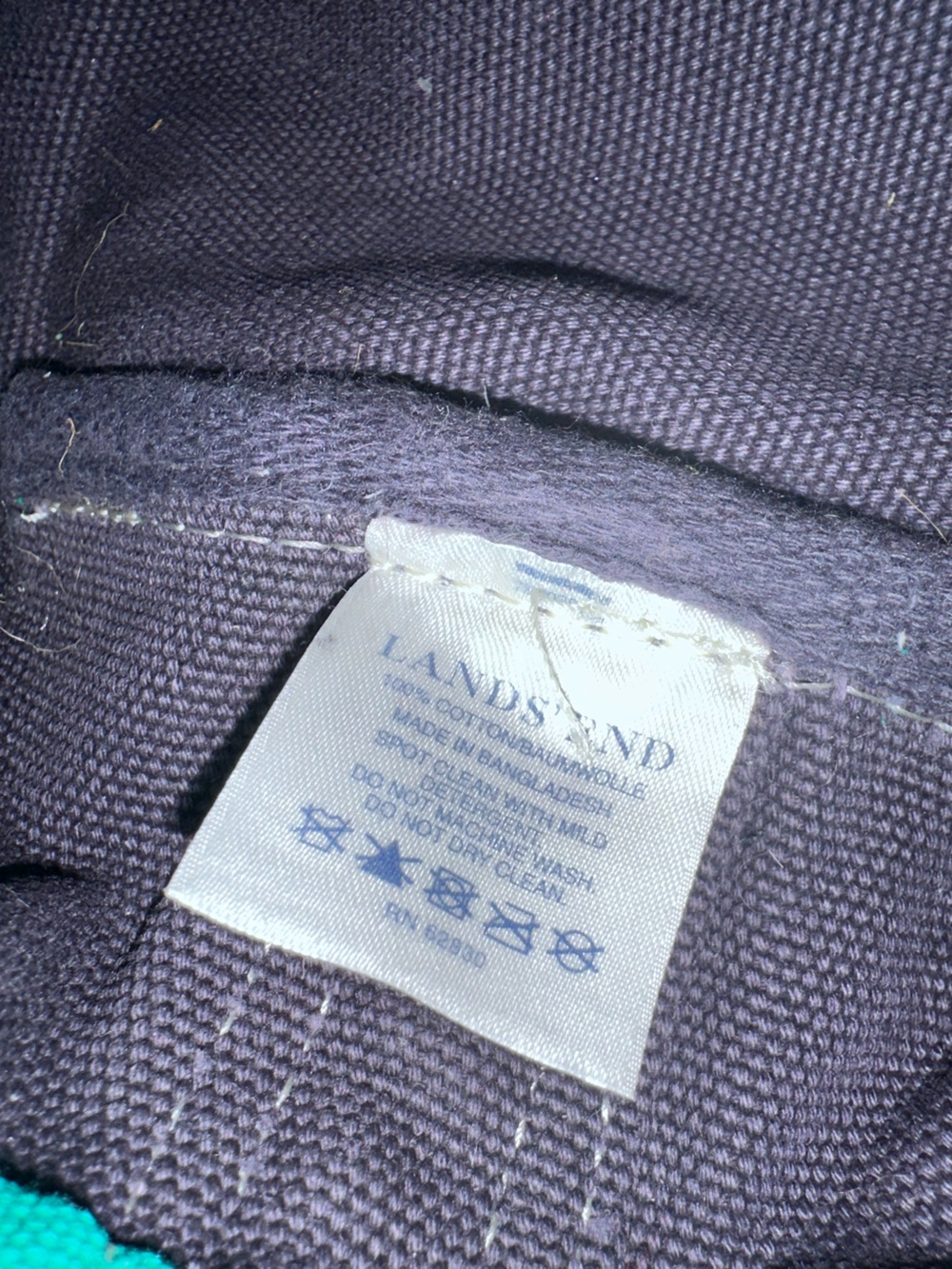 Vintage Lands’ End Medium Canvas Zip-up Boat Tote - Picture 12 of 13